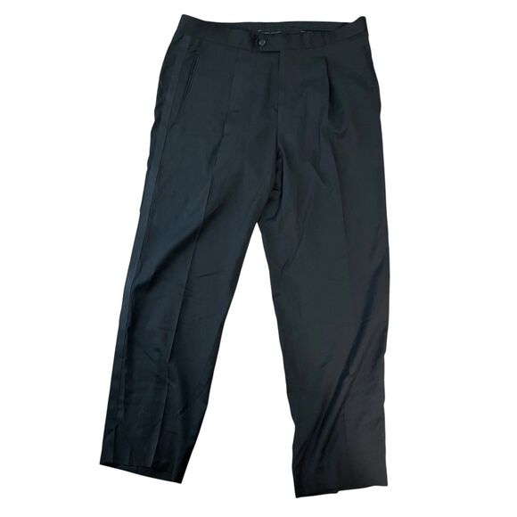 Hugo Boss Tuxedo Pants Mens 36 x 31 Black Virgin Wool Dress Formal Wedding *Read - Picture 1 of 8